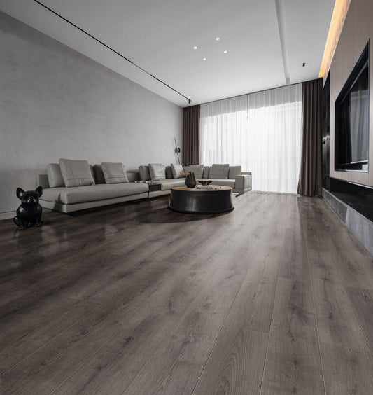 ⤓: 12mm ↔: 198mm ↕: 1218mm Midnight Grey Laminate Plank